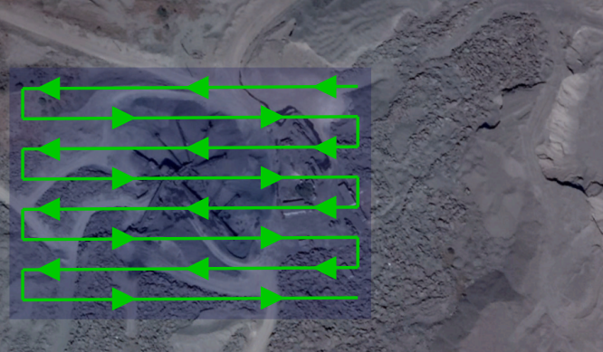 a simple lawnmower flight pattern can produce accurate results